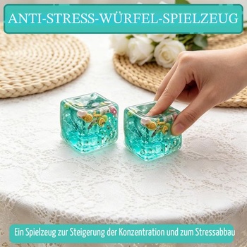 2 mäkké kockové antistresové loptičky, antistresové hračky so vzorom mušle (4,5 cm) 2 antistresové