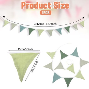 Cobee Pennant Banner dlouhý 286 cm pro dětské pokoje a pokoje pro miminka - Dekorace z mušelínu a