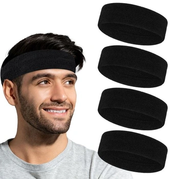 Sada 4 elastických čelenek pro muže, potítko na čelo,…