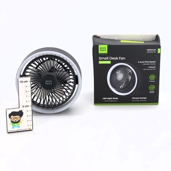Stolný ventilátor Minthouz, 3 rýchlostné stupne, tichý USB ventilátor, mini ventilátor otočný o