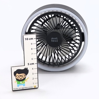 Stolný ventilátor Minthouz, 3 rýchlostné stupne, tichý USB ventilátor, mini ventilátor otočný o