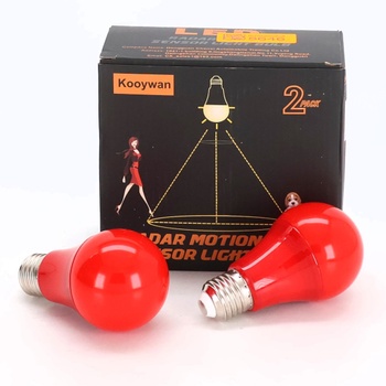 9W E27 LED žiarovka s pohybovým senzorom ČERVENÁ