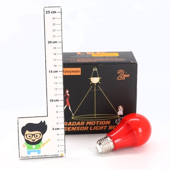 9W E27 LED žiarovka s pohybovým senzorom ČERVENÁ