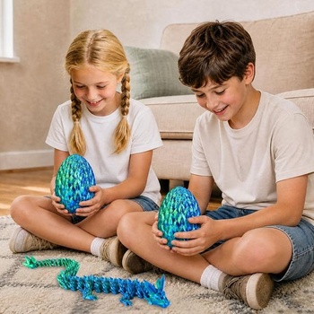XIMISHOP 3D tištěný drak (35 cm) s dračím vejcem, 1 velká velikost