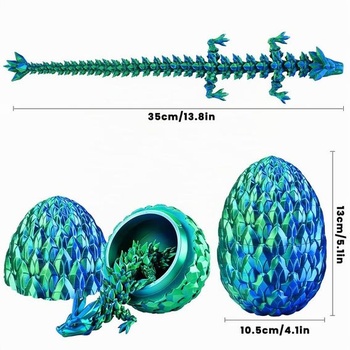XIMISHOP 3D tištěný drak (35 cm) s dračím vejcem, 1 velká velikost