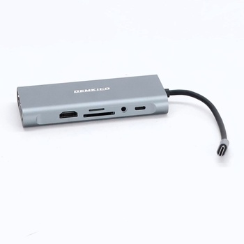 DEMKICO 11v1 USB C Hub Multiport adaptér s 4K HDMI, 1080P VGA, 100W PD, USB 3.0, USB 2.0 porty,