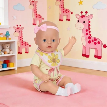 6 kusov oblečenia pre bábiky o veľkosti 30-43 cm, oblečenie s motívom žltej žirafy pre bábiky o