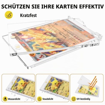 16dielny magnetický držiak kariet, 35PT priehľadné obaly na karty