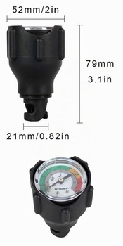 Barometer pre nafukovacie surfy, 0-2 BAR/0-30 PSI, tlakomer pre nafukovacie člny, barometer pre kajak,
