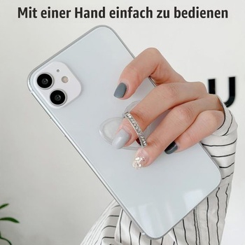 Sada 6 držáků na telefonní prsteny, průhledný držák na telefonní prsten pro mobilní telefony, držák
