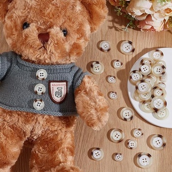 WADORN 40 kusov živicových gombíkov so 4 dierkami, 5 štýlov, rôzne remeselné gombíky, okrúhly vzor,