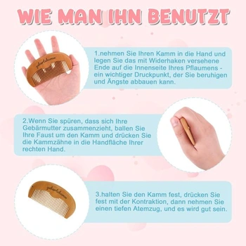 Sada 2 hřebenů pro porod, porodní hřeben, dámský hřeben, dřevěný hřeben, dárek pro těhotné ženy,