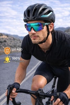 Pánske rýchlostné okuliare, polarizované cyklistické okuliare s UV400 ochranou, zeleno-čierne