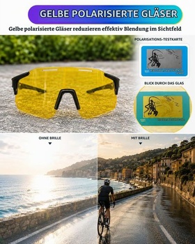 Pánske rýchlostné okuliare, polarizované cyklistické okuliare s UV400 ochranou, zeleno-čierne
