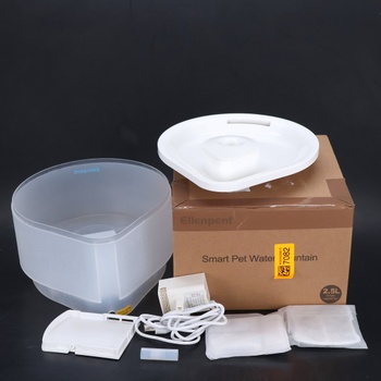 Fontána pre mačky 2,5 l + 3 filtre s aktívnym uhlím, super tichá, vodná fontána pre mačky s LED