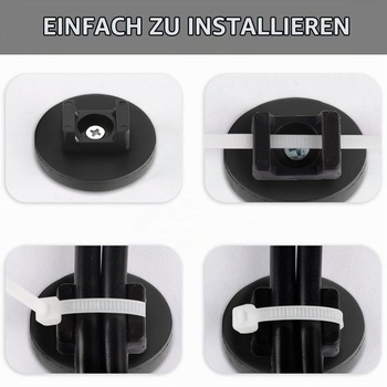 NIYATA 4dielny magnetický držiak na káblové sťahovacie pásky, organizér na káble 43 mm, magnetický