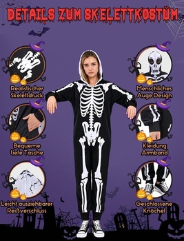 Halloweenský kostým kostlivce Evolyline - L