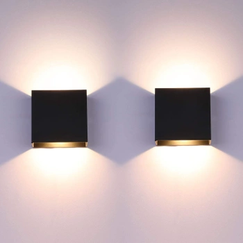 Nástenná lampa Glighone 3000K čierna 2ks