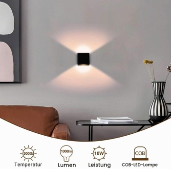 Nástěnná lampa Glighone 3000K černá 2ks
