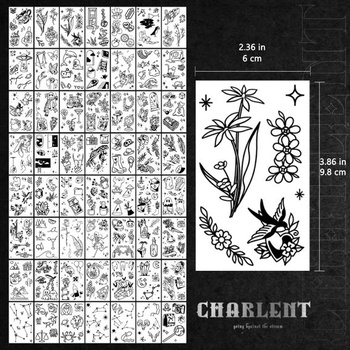 CHARLENT 280 Designs Mini dočasné tetovanie pre dospelých, 56 listov
