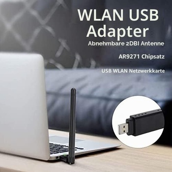 Čipová sada Aramox AR9271, sieťová karta, USB adaptér, 2DBI anténa