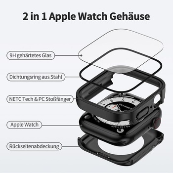 Voděodolné pouzdro 2 v 1 pro Apple Watch Series 11/10 46 mm černé