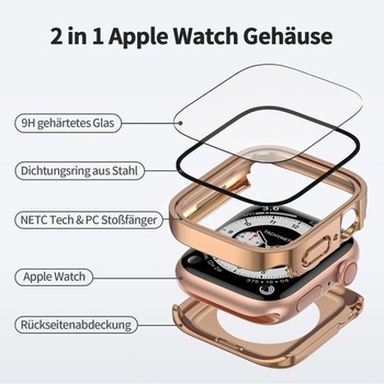 Vodeodolné púzdro 2 v 1 pre Apple Watch Series 6/5/4/SE/SE2 40mm 40mm zlaté