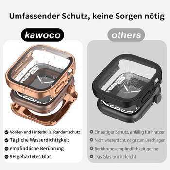 Vodeodolné púzdro 2 v 1 pre Apple Watch Series 6/5/4/SE/SE2 40mm 40mm zlaté
