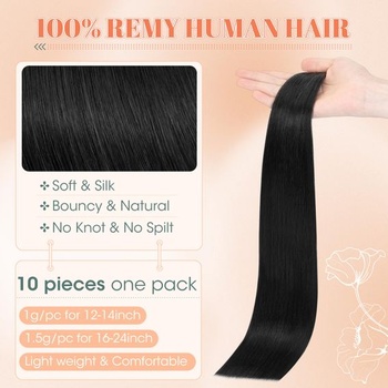 Benehair Tape-in ​​predlžovanie, pravé ľudské vlasy, neviditeľné predĺženie Tape-in, pravé