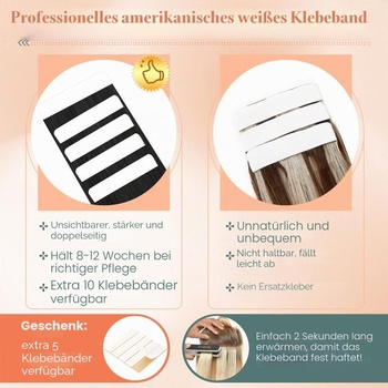 Benehair Tape-in ​​predlžovanie, pravé ľudské vlasy, neviditeľné predĺženie Tape-in, pravé