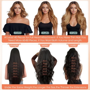 Benehair Tape-in prodlužování, pravé lidské vlasy, neviditelné prodloužení Tape-in