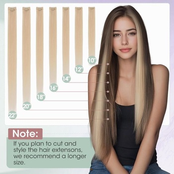 Benehair Clip-in predlžovanie, pravé ľudské vlasy, 6 kusov, 45 cm jeden klip pre predĺženie pravých