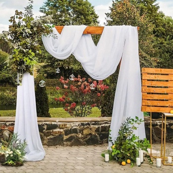 Valance dekorace z ruky, 130 x 550 cm dekorace na svatební závěs bílý transparentní voál svatební