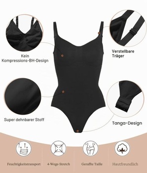 Dámské stahovací body Breampot s nastavitelnou velikostí, XXL-3XL, černé/taměsíční