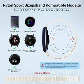 Chinbersky 22mm športový bicepsový pás kompatibilný s Amazfit Helio Strap pre ženy aj mužov,
