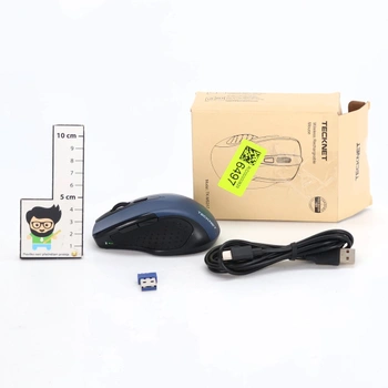 TECKNET Bluetooth myš, dobíjacia bezdrôtová Bluetooth myš (TRI režimy: BT 5.0/3.0 + 2.4G), 4800 DPI,