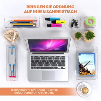 KICHLY Organizér do zásuviek, sada 25 kusov, 4 veľkosti, akrylový úložný priestor, priehľadný, balenie