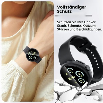 3dielne vodotesné puzdro s ochranou obrazovky pre Google Pixel Watch 3 2 Puzdro A5: Čierna + Čierna