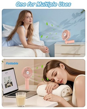 Ruční ventilátor iEGrow, přenosný mini ventilátor, dobíjecí přes USB [2–9 hodin provozu], 3