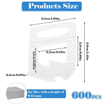 WOPPLXY nivelačný systém pre dlaždice 2 mm, 600 kusov, pre 6-15 mm