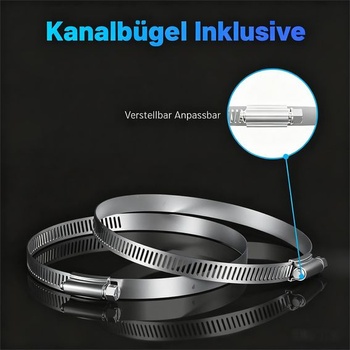 Výfuková hadice 125 mm, délka 3 m, ventilační hadice, hliníková flexibilní trubka 125 mm x 3 m, bílá