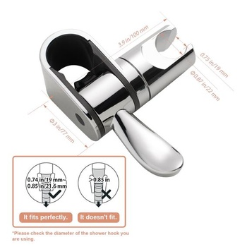 Držiak sprchovej hlavice na sprchovú tyč, univerzálny pre madlá 32 mm, otočný o 360 °, chróm, ľahká