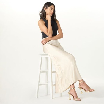 Dámske sandále The Drop, Lina Martini, s podpätkom, veľkosť 36,5 EU, zlaté