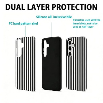 Puzdro Anfire pre Samsung Galaxy A54 5G, pruhovaný design, čierne. Samsung A54 5G Čierny
