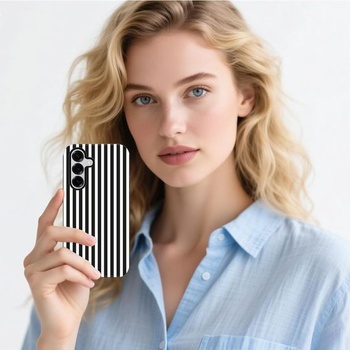Puzdro Anfire pre Samsung Galaxy A54 5G, pruhovaný design, čierne. Samsung A54 5G Čierny
