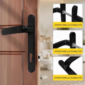 Sada dverových kľučiek Dokeno UPVC, rozstup 92 mm, rozstup otvorov pre skrutky 210 mm, kľučka pre vstupné