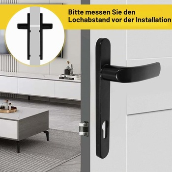 Sada dverových kľučiek Dokeno UPVC, rozstup 92 mm, rozstup otvorov pre skrutky 210 mm, kľučka pre vstupné