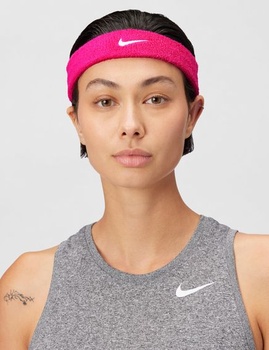 Nike Unisex – Čelenka pre dospelých Swoosh Classic, jedna veľkosť, žiarivo ružová/biela