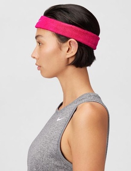 Nike Unisex – Čelenka pro dospělé Swoosh Classic, jedna velikost, zářivě růžová/bílá