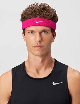 Nike Unisex – Čelenka pro dospělé Swoosh Classic, jedna velikost, zářivě růžová/bílá